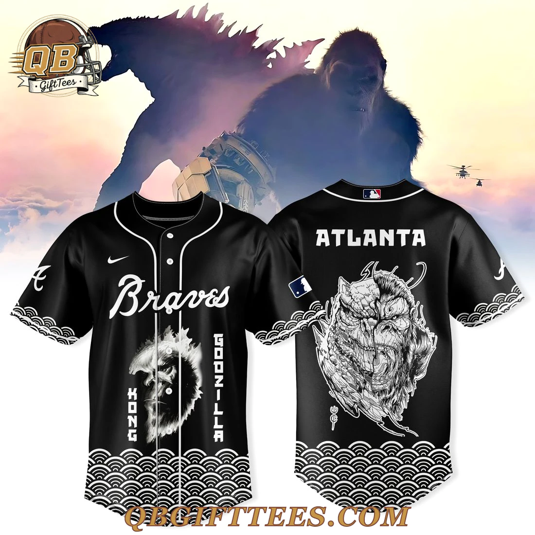 Atlanta Braves x GODZILLA & KONG Baseball Jersey Atlanta Braves x GODZILLA & KONG Baseball Jersey