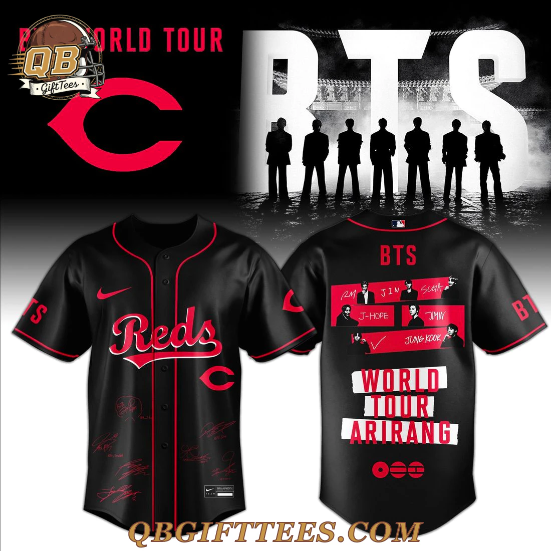 Cincinnati Reds x BTS World Tour Arirang Special Edition Baseball Jersey Cincinnati Reds x BTS World Tour Arirang Special Edition Baseball Jersey