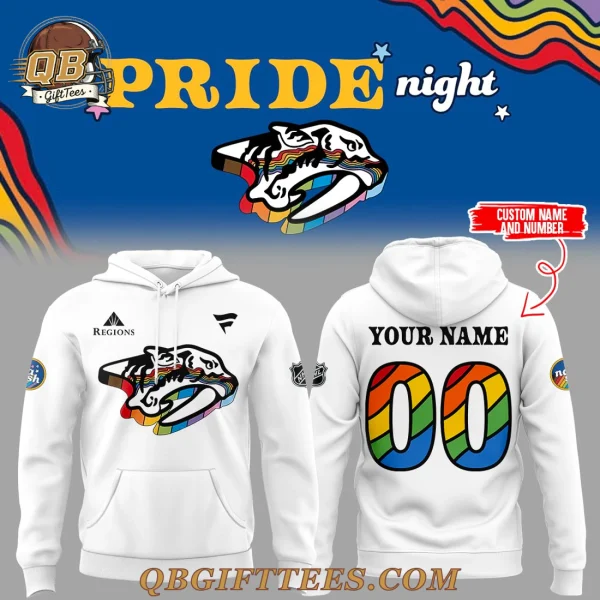 Nashville Predators Pride Night Edition Custom Name Hoodie