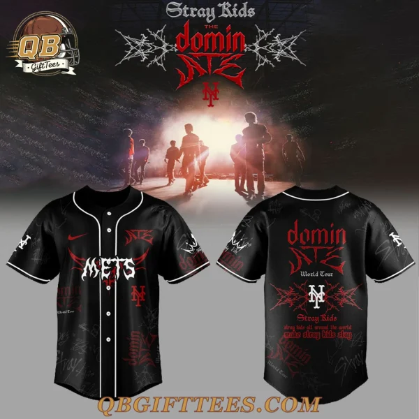 New York Mets x Stray Kids Merch Dominate World Tour Baseball Jersey