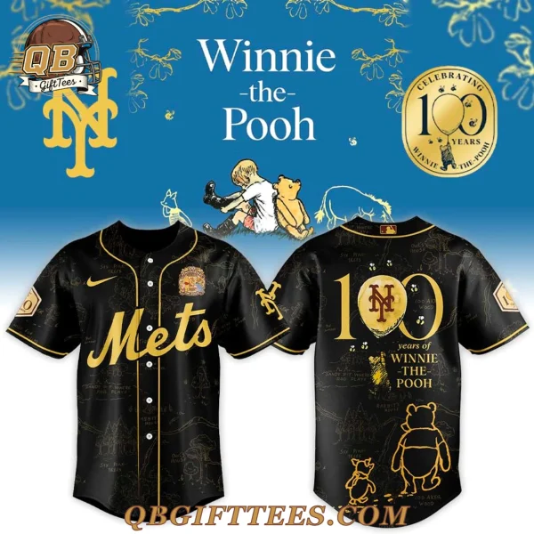 New York Mets x Winnie The Pooh 100th Anniversary Baseball Jersey