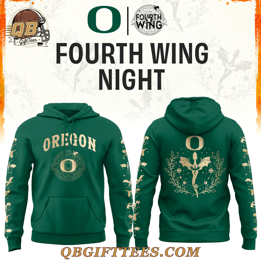 Oregon Ducks Fourth Wing Night Edition Hoodie Oregon Ducks Fourth Wing Night Edition Hoodie