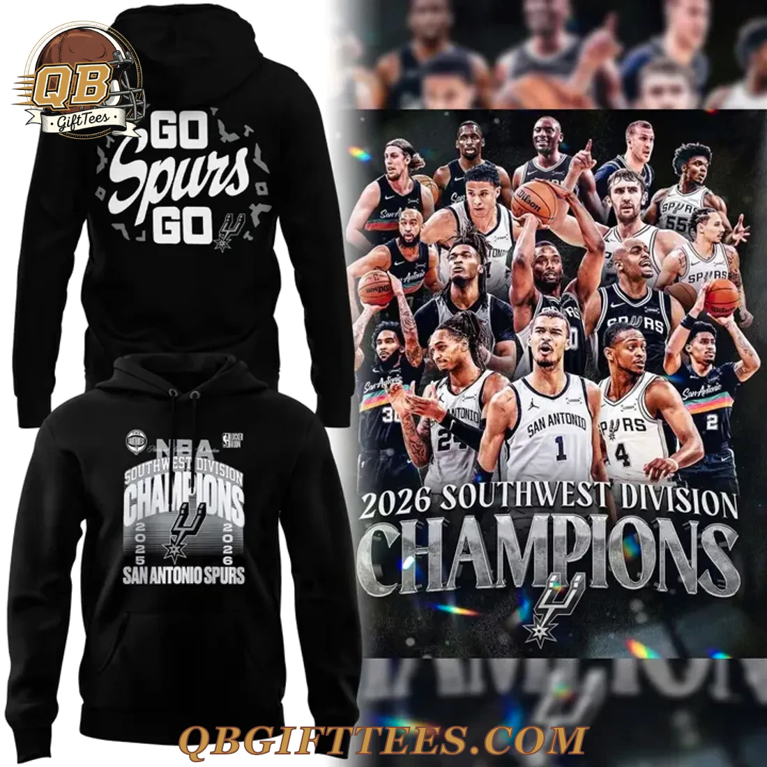 San Antonio Spurs 2026 Southwest Division Champions For Fan Hoodie San Antonio Spurs 2026 Southwest Division Champions For Fan Hoodie