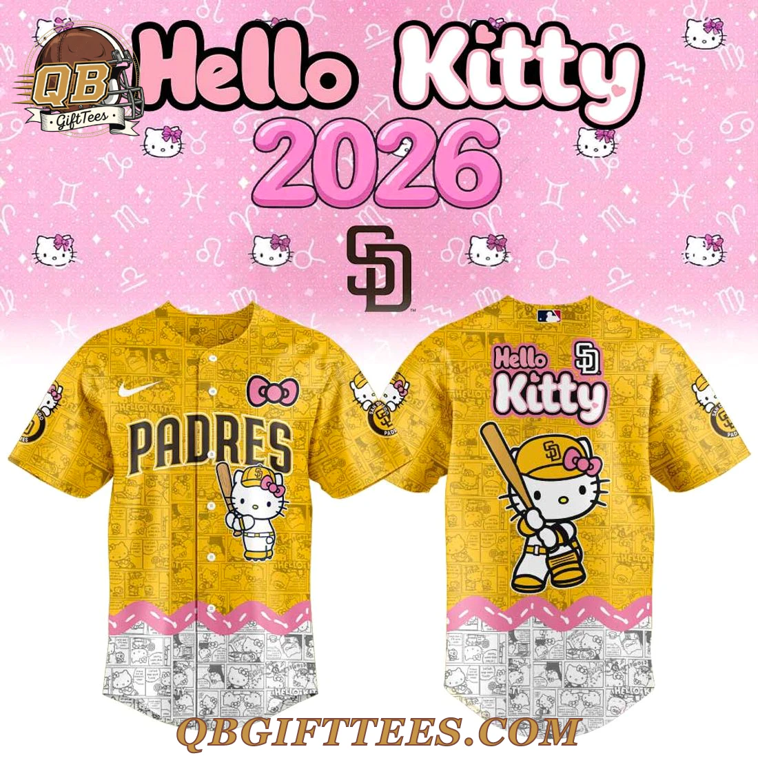 San Diego Padres x Hello Kitty 2026 Collection Baseball Jersey San Diego Padres x Hello Kitty 2026 Collection Baseball Jersey