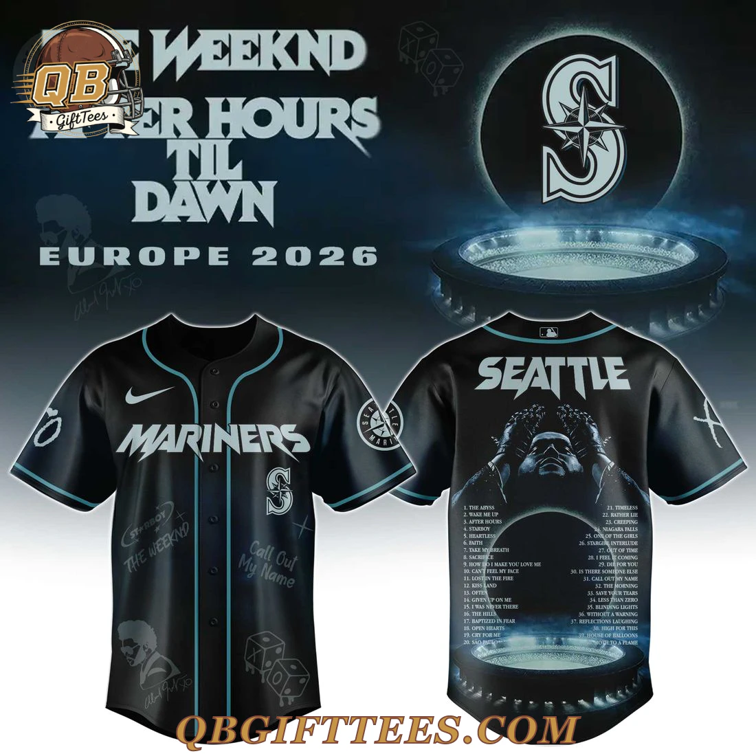 Seattle Mariners - Weekend After Hours Till Dawn Baseball Jersey Seattle Mariners - Weekend After Hours Till Dawn Baseball Jersey