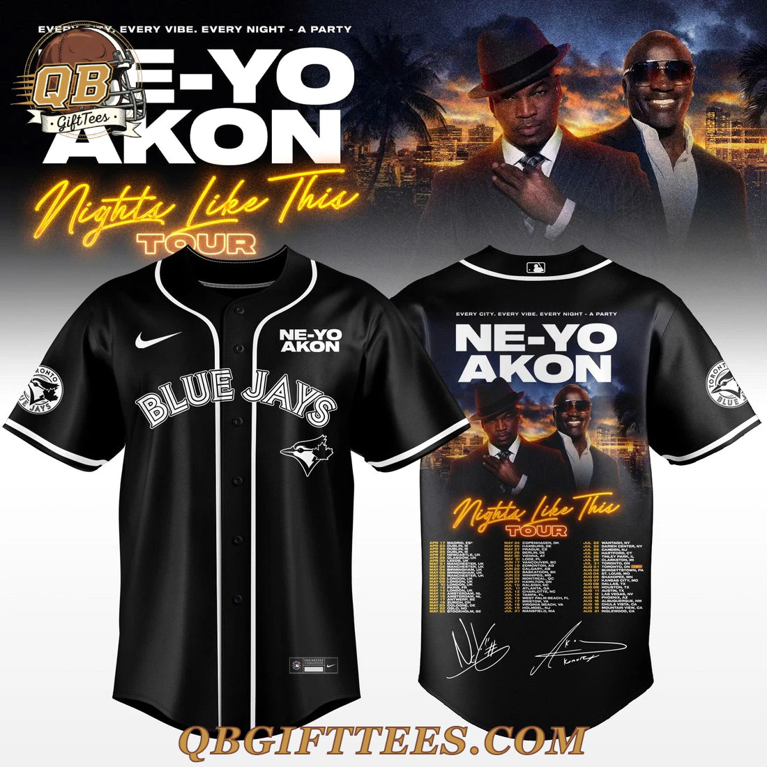 Toronto Blue Jays x Ne-Yo and Akon Tour 2026 Edition Baseball Jersey Toronto Blue Jays x Ne-Yo and Akon Tour 2026 Edition Baseball Jersey