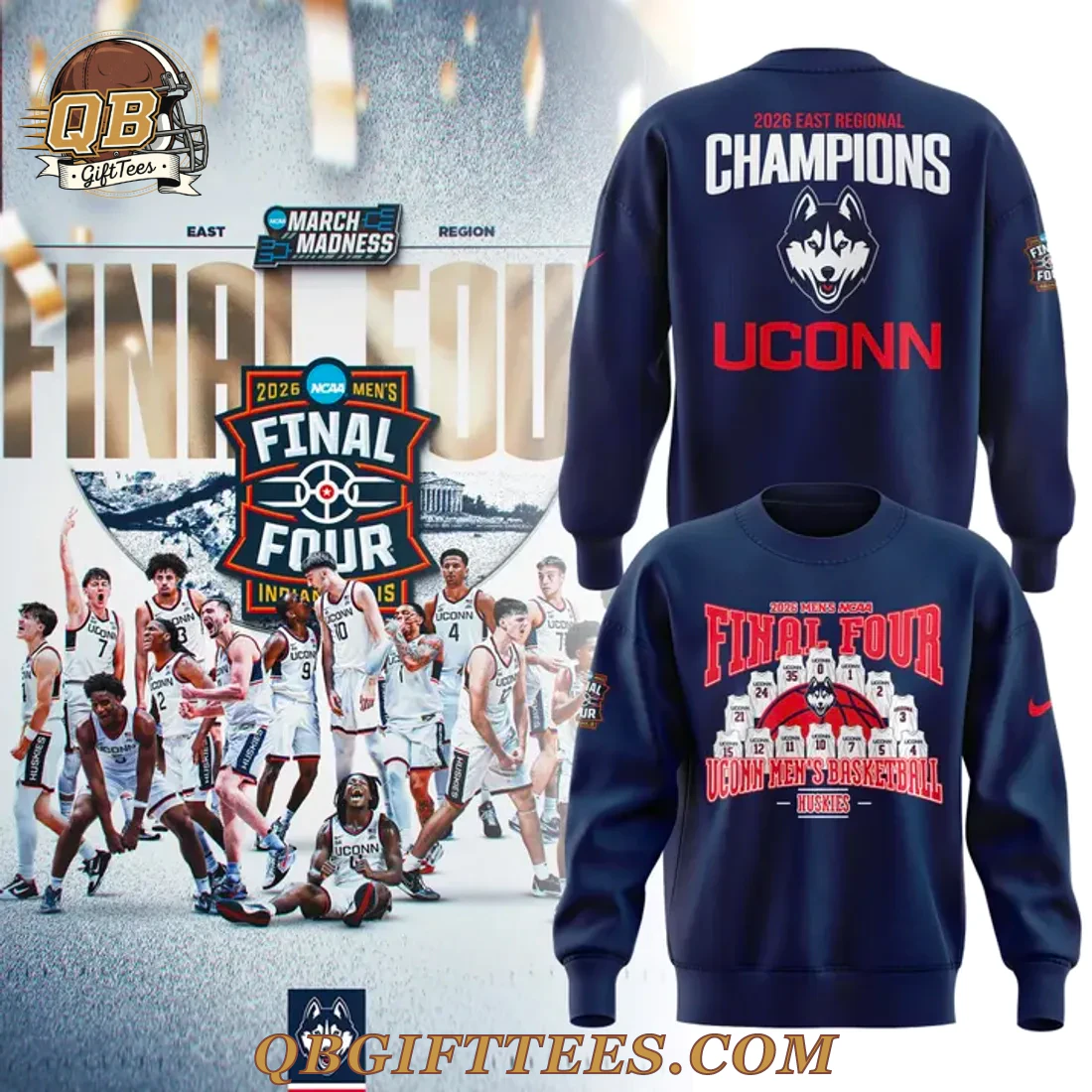 UConn Huskies EAST REGION CHAMPS 2026 Edition Hoodie UConn Huskies EAST REGION CHAMPS 2026 Edition Hoodie