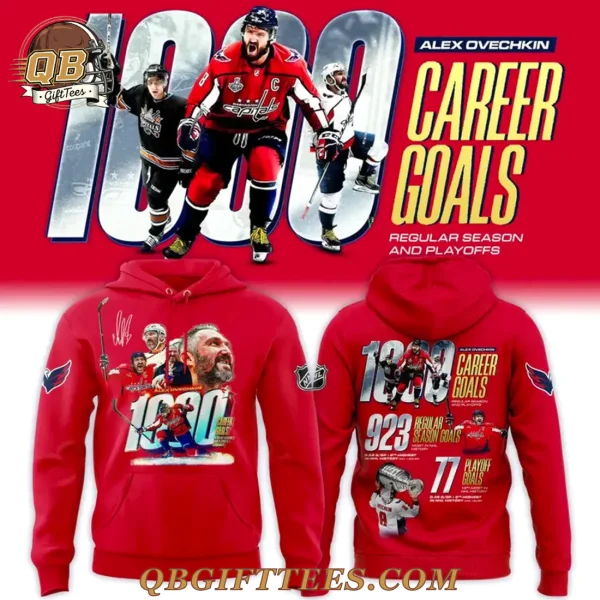 Washington Capitals Alex Ovechkin 1000 Career Goals Milestone Edition For Fan Hoodie