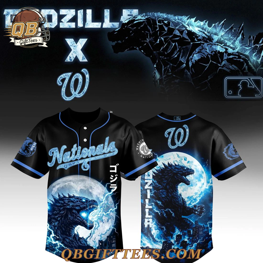 Washington Nationals x Godzilla Legendary Edition Baseball Jersey Washington Nationals x Godzilla Legendary Edition Baseball Jersey