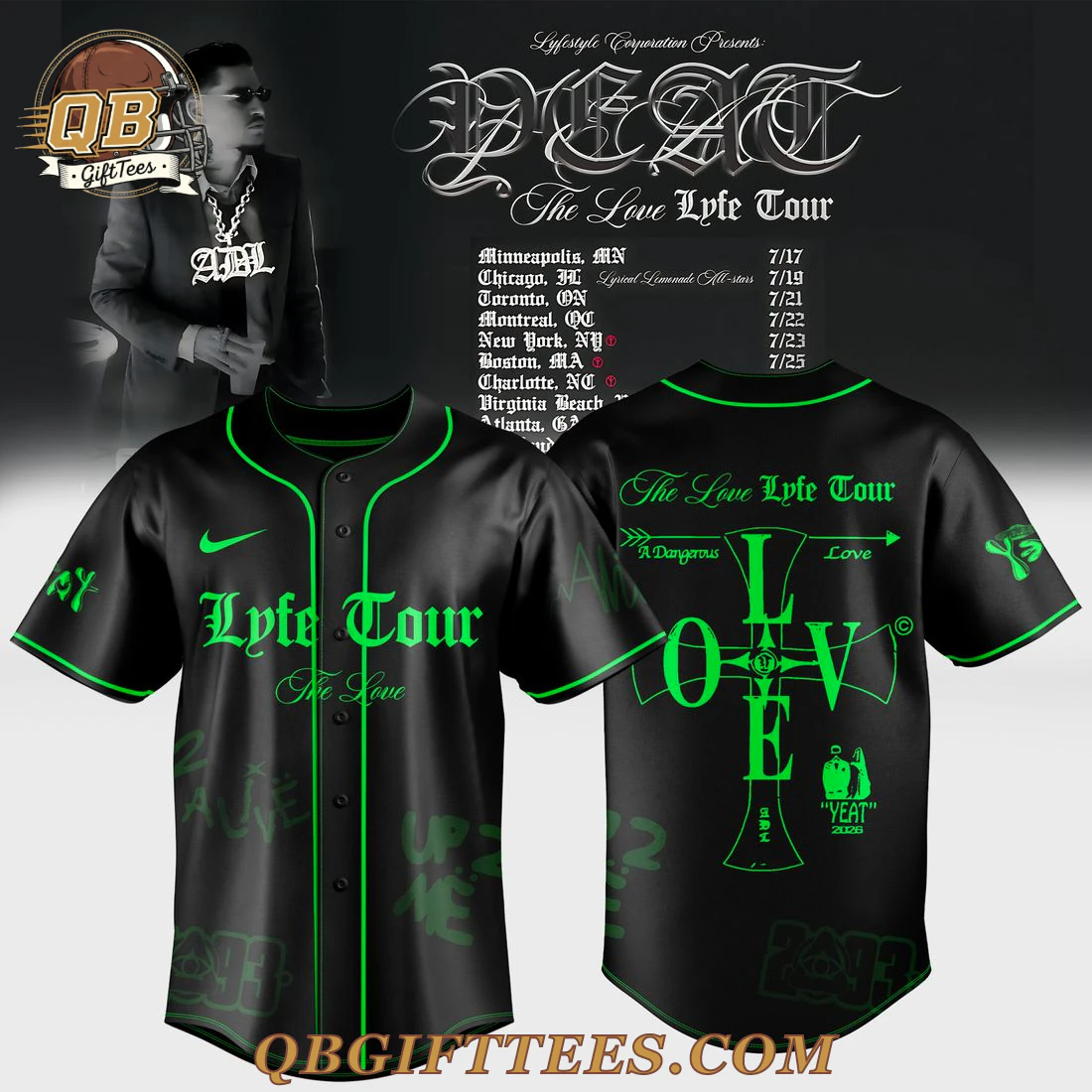 Yeat The LOVE/LYFE Tour 2026 Edition For Fan Jersey Yeat The LOVE/LYFE Tour 2026 Edition For Fan Jersey