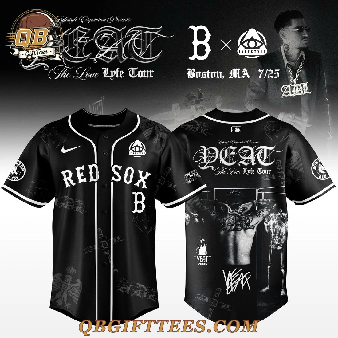 Boston Red Sox x YEAT The Love Lyfe Tour 2026 For Fan Jersey Boston Red Sox x YEAT The Love Lyfe Tour 2026 For Fan Jersey