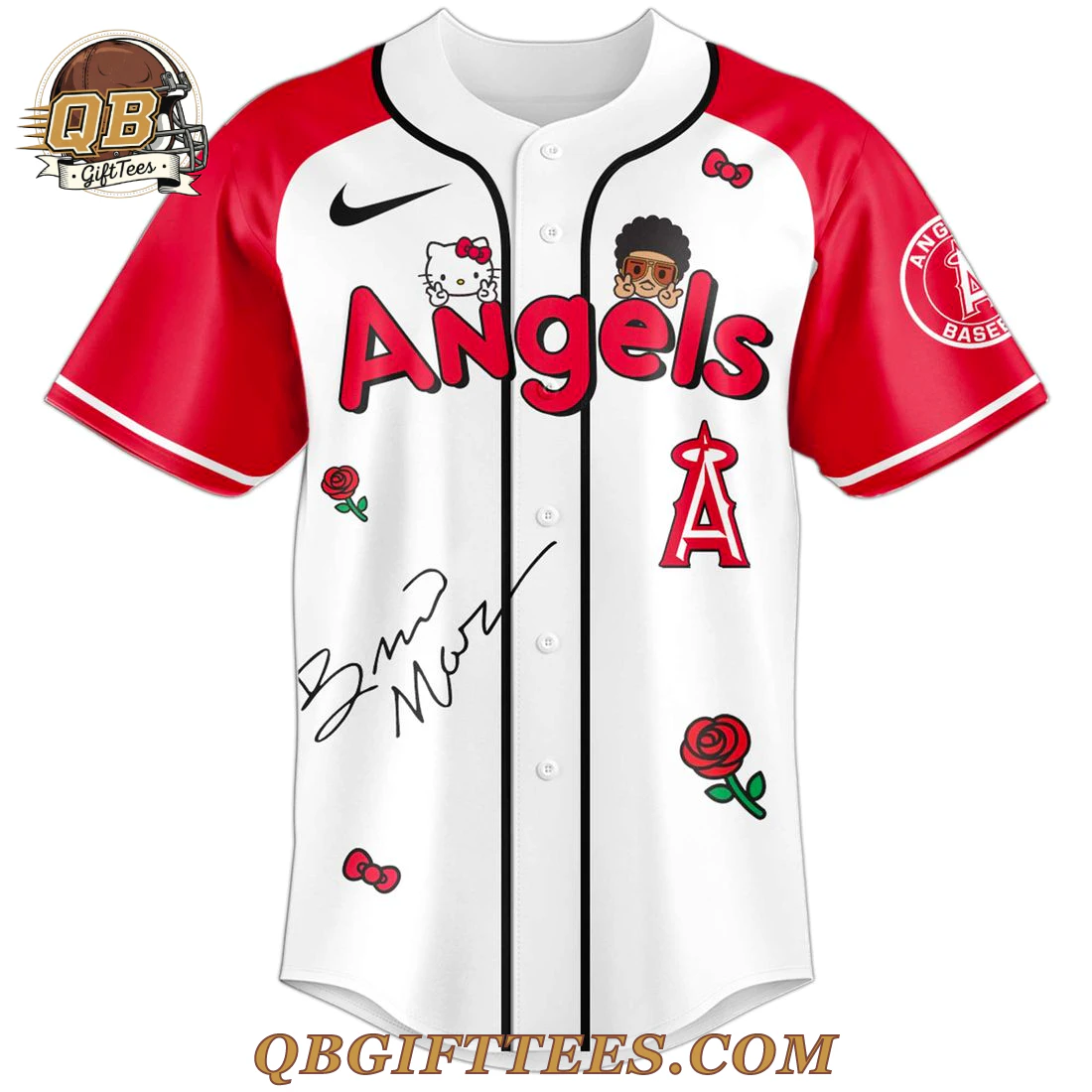 Los Angeles Angels x Bruno Mars & Hello Kitty 2026 Edition Baseball Jersey Los Angeles Angels x Bruno Mars & Hello Kitty 2026 Edition Baseball Jersey