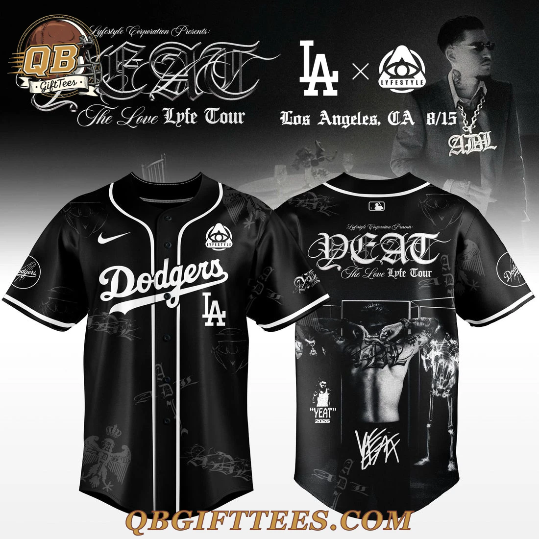 Los Angeles Dodgers x YEAT The Love Lyfe Tour 2026 For Fan Jersey Los Angeles Dodgers x YEAT The Love Lyfe Tour 2026 For Fan Jersey