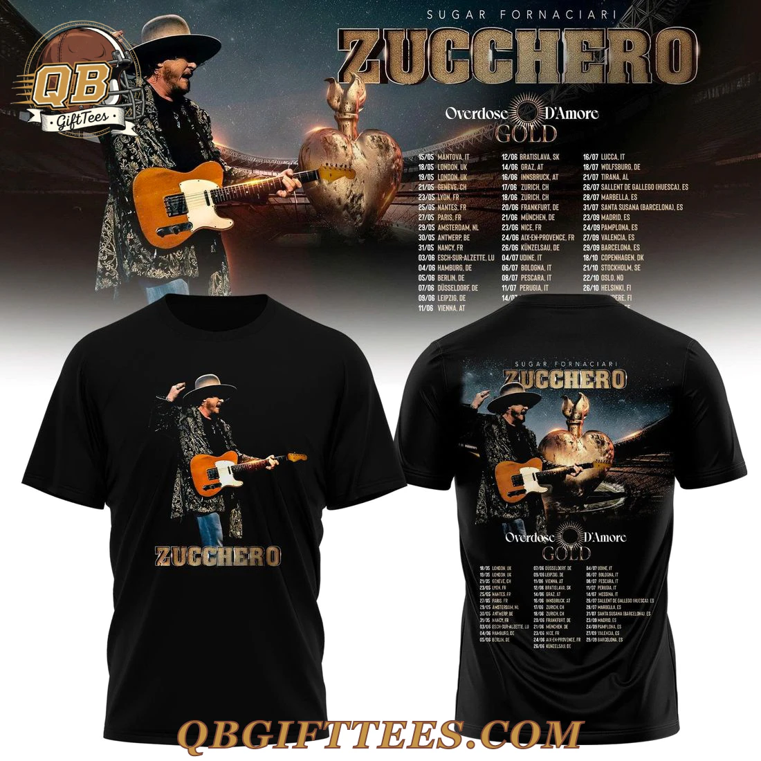 Zucchero Overdose D’Amore Gold Tour Limited Edition Hoodie Zucchero Overdose D’Amore Gold Tour Limited Edition Hoodie